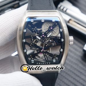 Meilleures nouvelles grandes complications Gravity V 45 T GR Miyta Cadran squelette automatique Montre pour homme Boîtier en acier Bracelet en nylon Montres de sport Hello_watch FMHW