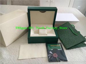 Regalos de Navidad de la mejor calidad Caja de regalo de caja de reloj verde para 116610 Relojes Folleto Etiquetas y papeles de tarjetas en inglés Cajas de relojes Bolso