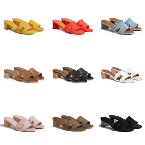 Sandalias de diseñador de marca 10A Sandalias Carreras Zapatos de mujer Gunuine Cuero zapatilla de cuero Sandalia de tacón alto Whitedress Classic Slides Slipper mejor calidad con caja