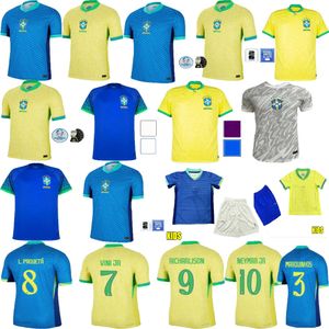 Mejor calidad Popular Cinco Estrellas 23 24 25 BRASIL NEYMAR camisetas de fútbol Camiseta de futbol PAQUETA RAPHINHA camiseta de fútbol maillots MARQUINHOS RICHARLISON HOMBRES NIÑOS