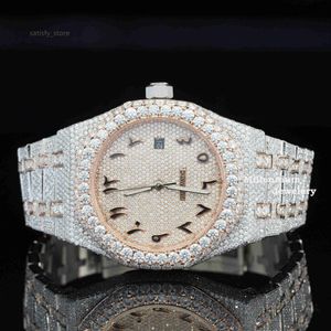 Reloj de moissanita con hielo de marca más vendido, reloj de acero inoxidable con busto de Hip Hop para hombre, a precio de venta al por mayor
