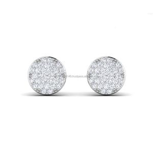 Boucles d'oreilles en argent Sterling 925 pour femmes, bijoux ronds en cristal Cz et diamant, meilleure vente, à la mode, à prix