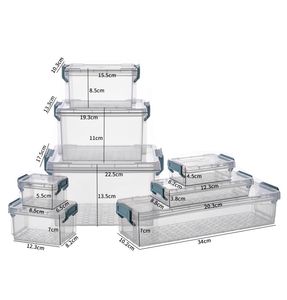 Boîtes de rangement transparentes de bureau multi-taille réutilisables les plus vendues ensemble de boîtes de rangement en plastique bacs