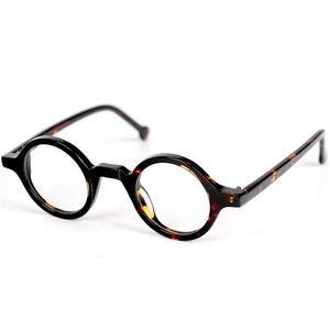 BETSION pequeño Vintage redondo 37mm gafas hechas a mano borde completo marcos de anteojos hombres mujeres miopía Rx capaz 220301