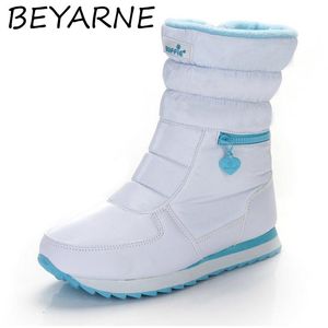 Beyarne Sandalias de invierno botas 779 Mujeres zapatillas calientes botas de nieve dentro de lana natural mixta color sólido blanco 2024 nicle mirando