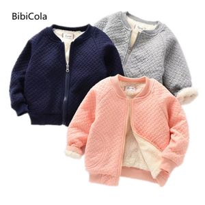 BibiCola Style Baby Toddler Infant Plus Fleece Winter Warm Outerwear Jacket Kids Unisix slide Abrigo grueso 220812