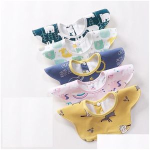 Babs Burp Cloths 360 grados Rotación de 6 capas Muslin Baby Kids Bandana Bandana Bandana Soft Bolsa Recién nacida Toalla de saliva Drop del Dhpmu