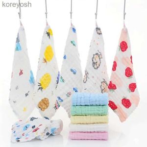 Bavoirs Burp Cloths 5 pièces/lot mousseline 6 couches coton doux bébé serviettes bébé visage serviette mouchoir bain alimentation visage gant de toilette essuyer rot tissuL231126