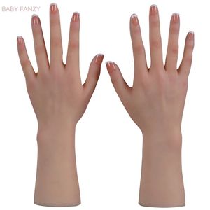 Bibs Burp Cloths Realistic Silicone Material Female Hands Foot Model Lifelike Hand Mannequin for Art Jewelry Display 231009