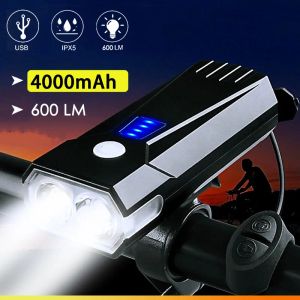 Bicycle Light USB LED RECHARGable Set Mtb Road Road Front Back Light Lampe Power Bank Bilde de poche Accessoires de cyclisme de batterie