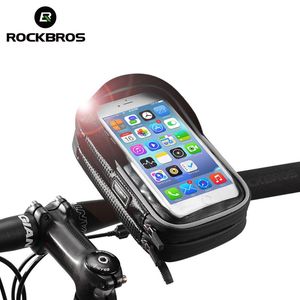Vélo moto support de téléphone portable écran tactile étanche à la pluie protecteurs d'écran de téléphone portable sacs de guidon de vélo