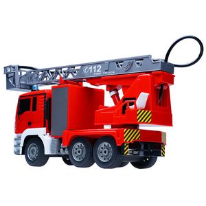 Gran 1:20 RC 2,4G gran Control remoto camión de bomberos eléctrico Spray fuego juguete coche rociador música fuego coche motores juguetes educativos