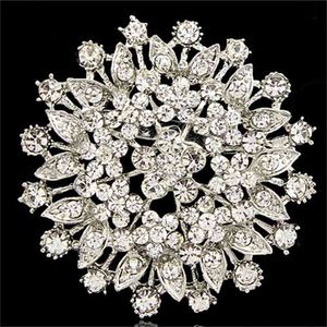 Broche de cristal de fleur de grande alliage pour la fête de mariage Arrivée usine directe Prix bon marché Broche