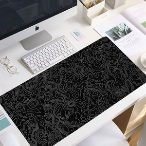 Tapis de souris grand Art blanc noir tapis de protection de bureau sur les tapis de Table tapis d'ordinateur Xxl tapis de souris tapis étendu tapis de bureau tapis de bureau