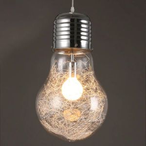 Big Bulb Light Light Simple Penden Lamps Lights Pendant Dia 30cm lampe LACE BLANC COULEUR E27 LL