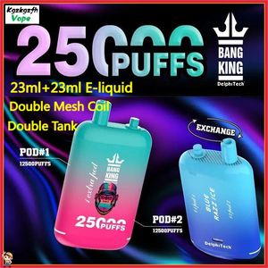 GRANDE PUFFS DE VAPE BANG KING 25000 PUFFIR VAPOSE VAPE RECHARGÉable E Cigarettes 25K Puffes Bobine de maillage 12 FLAVORS 23 ML * 23 E-Liquid Puff 25k Vaper