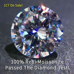 Gros vrai 1CT 6.5MM couleur DE VVS1 3EX coupe en vrac pierre de diamant Moissanite entière pour bague
