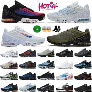 2024 NOUVEAU TN PLUS III Chaussures de course TN 3 TUNED GRY Navy OG Triple blanc Silvery Black Royal Laser Blue Obsidian Trainers Men Femmes TNS Runners Sports Sneakers Big Taille 46