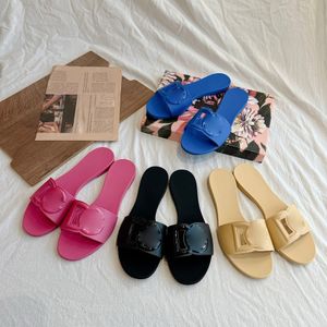 Sandles for women Designer Slippers en caoutchouc Mules en cuir plat