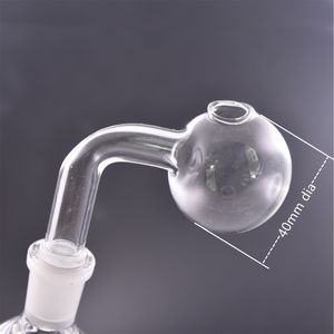 Tubos de quemador de aceite de vidrio de tamaño GRANDE con 10 mm 14 mm 18 mm Macho Hembra 40 mm bola Tazón de aceite de vidrio Pyrex Adaptador de clavo de aceite para fumar para dab bong