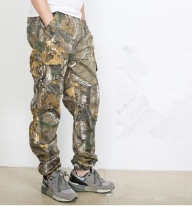 Pantalones de Camuflaje de árbol Grande Hojas Marchitas Ramas de Pino Leggings de Cintura elástica Pantalones Sueltos para Hombres Pesca al Aire Libre Observación de Aves Pantalones Resistentes al Desgaste