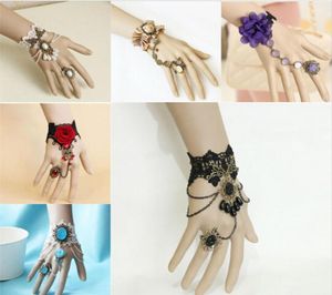 Bisutería Pulseiras Femininas hechas a mano Vintage gótico encaje pulseras esclavas brazaletes DIY pulseras de novia accesorios de boda 9729685