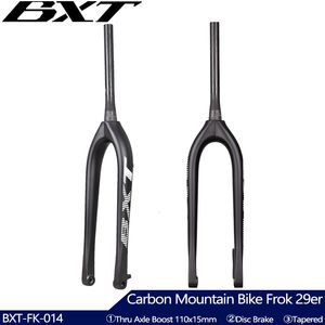 Fourches de vélo BXT Full Carbon Fourche VTT Boost 110 * 15mm Fourche VTT 29 pouces Frein à disque 29 pouces Conique 1-18 à 1-12 Fourche à axe traversant 230626