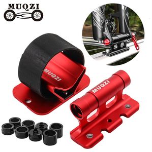 Cuadros de bicicleta MUQZI Car Carry Mount Rack MTB Road Bike Quick Release Thru Axle Fork Soporte de techo 230607