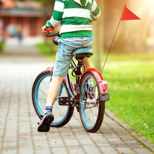 Vélo Guidon Composants VTT Route Vélo Sécurité Drapeau Enfants Triangulaire Avec Support De Montage Étanche Vélo Accessoires