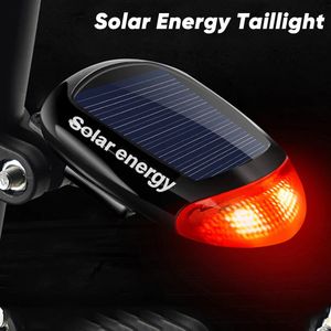 Lumières de vélo vélo 2 LED feu arrière énergie solaire cyclisme feu arrière route montagne queue nuit sécurité lampe rouge 231212