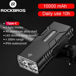 Bike Lights Rockbros Bicycle Light 850 LUMEN LALLE DE FOILS 10000 MAH USB USB IMPHARAGE EMPRÉPRÉE MTB CYCLING 230605