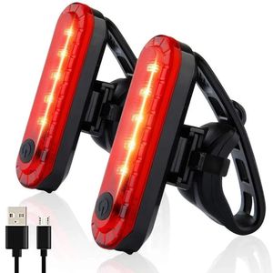 Feux de vélo Feu arrière LED rechargeable par USB Lumineux arrière rouge Sécurité de cyclisme pour l'éclairage de nuit Feux arrière de vélo 231206