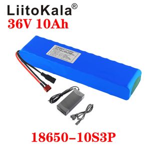 LiitoKala 36v 10Ah 10S3P 18650 batterie rechargeable, vélo modifié, batterie de voiture électrique avec chargeur, lithium-ion