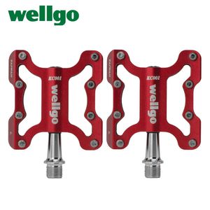 Pédales de vélo Wellgo KC001 alliage d'aluminium ultraléger VTT BMX vélo de route pédale cyclisme cr-mo broche roulements scellés pièces de vélo 231207