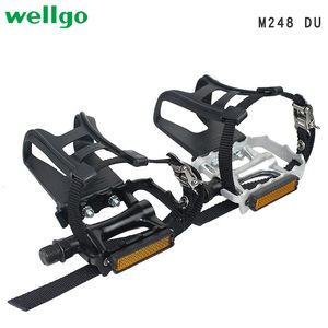 Pédales de vélo WELLGO M248DU pédales de vélo vtt en alliage d'aluminium Peilin roulement pédale de vélo de montagne avec bouche de chien pièces de vélo 231208