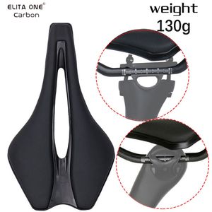 Selles de vélo ELITAONE Selle de vélo de route/VTT 130g Rail en carbone ultraléger 245*139mm Coque en nylon renforcé 230630