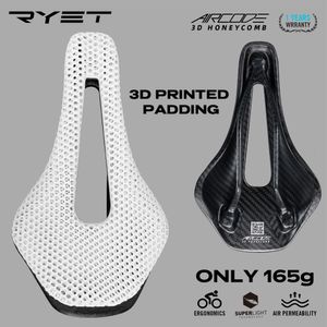 Sillines de bicicleta Ryet Sillín de bicicleta impreso en 3D para bicicleta de carretera de montaña, asiento de ciclismo, fibra de carbono hueca, ultraligero, cómodo y transpirable MTB 230915