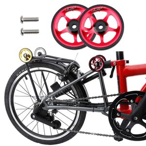 Bike Wheels 1pair Bicycle Wheel Folding Easy ForBrompton Aluminum Easywheel Sealed Bearing Push Ultralight 230808
