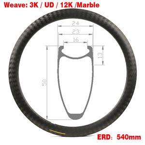 Roues de vélo Chine usine route jante 700C taille de roue profondeur 50MM 3K UD 12K marbre 1 an de garantie vélo course cyclisme équitation 230612