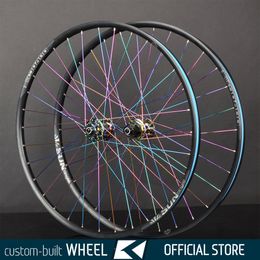 Ruedas de bicicleta Juego de ruedas de bicicleta MTB hecho a medida Montado a mano Duroc 30 35 40 Rim Heavy XC FR DH Koozer Hub 27.5in 29in QR THRU Boost 11 12S 230621