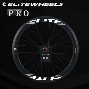 Ruedas de bicicleta ELITEWHEELS PRO 700c Road Carbon R10 Cojinete de cerámica o cubo normal 2024H Tubular Clincher Tubeless para ciclismo et 221130