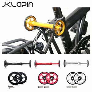 Ruedas de bicicleta JKLapin Litepro plegable Easywheel barra de extensión barra telescópica bicicleta aleación fácil rueda trasera estante de carga para Brompton 230621