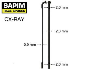 Roues de vélo SAPIM CX Ray Aero Rayons à lames Bend J Hook Straight Pull CX RAY Rayon à l'exclusion du mamelon 206 306 mm CX Sprint est en option 231010
