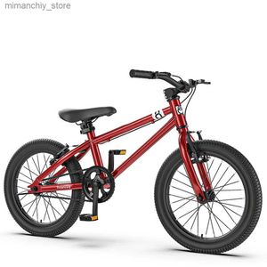 Vélos 16 pouces enfants Bicyc chanter vitesse enfant vélo cadre en acier à haute teneur en carbone avant et arrière Doub V freins anneau de roue à rayons Q231129