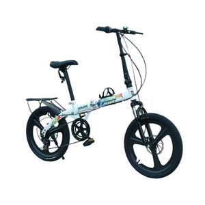 Vélos 20 pouces vélo pliant vélo à vitesse variable adulte en acier à haute teneur en carbone cadre léger avant arrière double frein à disque mécanique