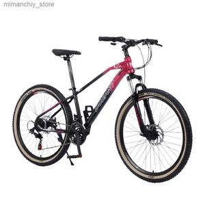 Vélos 21 vitesses vélo de montagne avec cadre en acier au carbone soudé à l'argon adulte double frein à disque Q231030