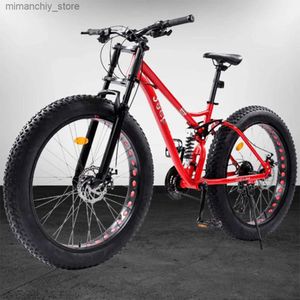 Bikes 26 Inches Bicycle 21 24 27 Speed Foot Pedal Vehicle Mountainous Region Dual Disc Brake High Carbon Steel Adult Snowmobile Q231030