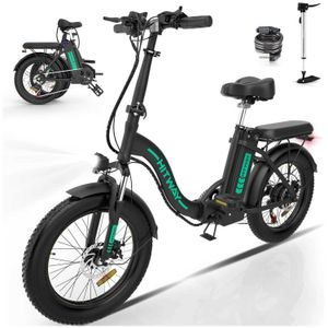 Bikes Hitway BK6m Bike électrique pour adultes 20 Gat Tire E Bike 750W 20 mph vélo électrique pliant amovible 48V / 14AH 55-120KM 7 VITESSE Y240423
