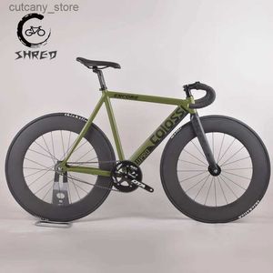 Vélos Ride-Ons Colossi vélo à pignon fixe Muscula cadre en aluminium fourche en carbone vitesse de chant 53CM 55CM vélo de piste Fixie avec roues en carbone 88MM L240319