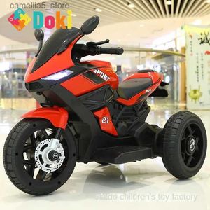 Bicicletas Ride-Ons Doki Toy Triciclo de motocicleta eléctrica para niños 2-6 Niños y niñas Coche de juguete eléctrico Puede sentarse Cochecito de personas Coche de batería 2023 Q231017